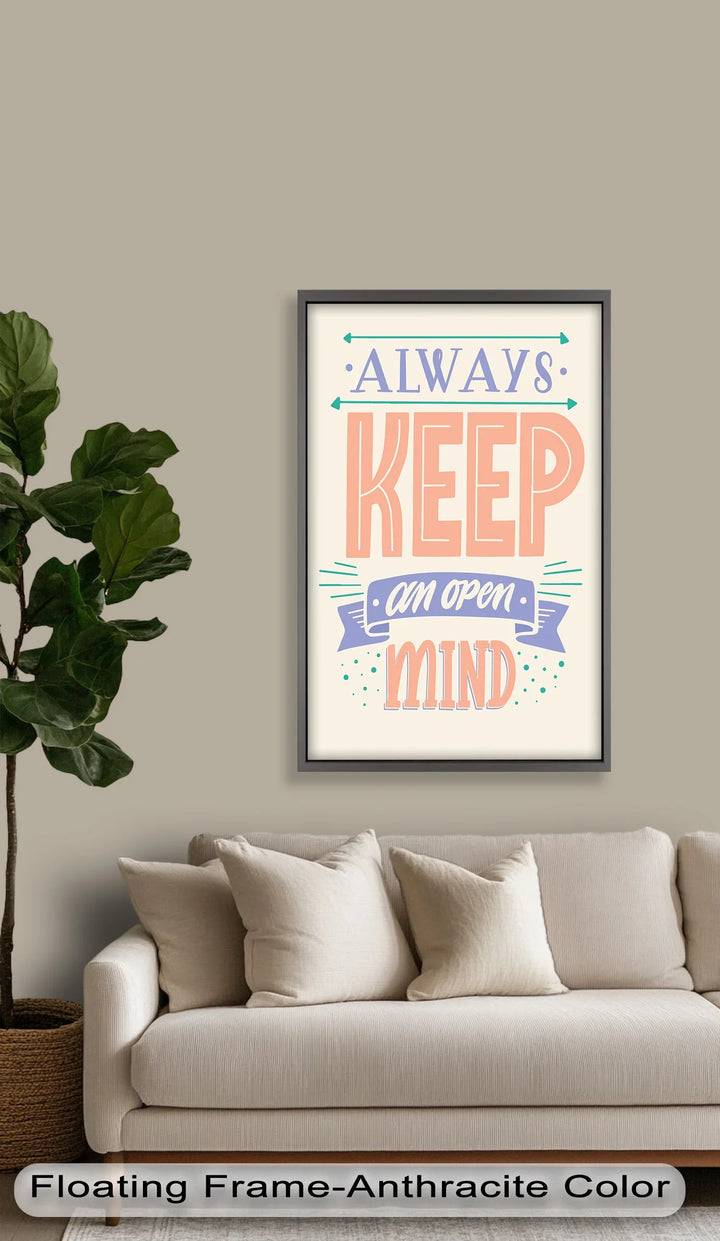 Always Keep an Open Mind – Pastel Typography Oil Painting - MyPhotoStation
