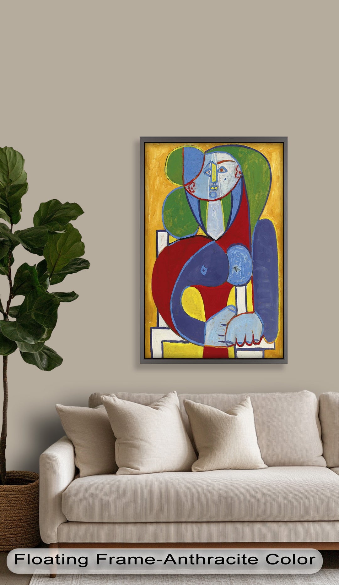 Color Harmony – Abstract Seated Woman Picasso Oil Painting