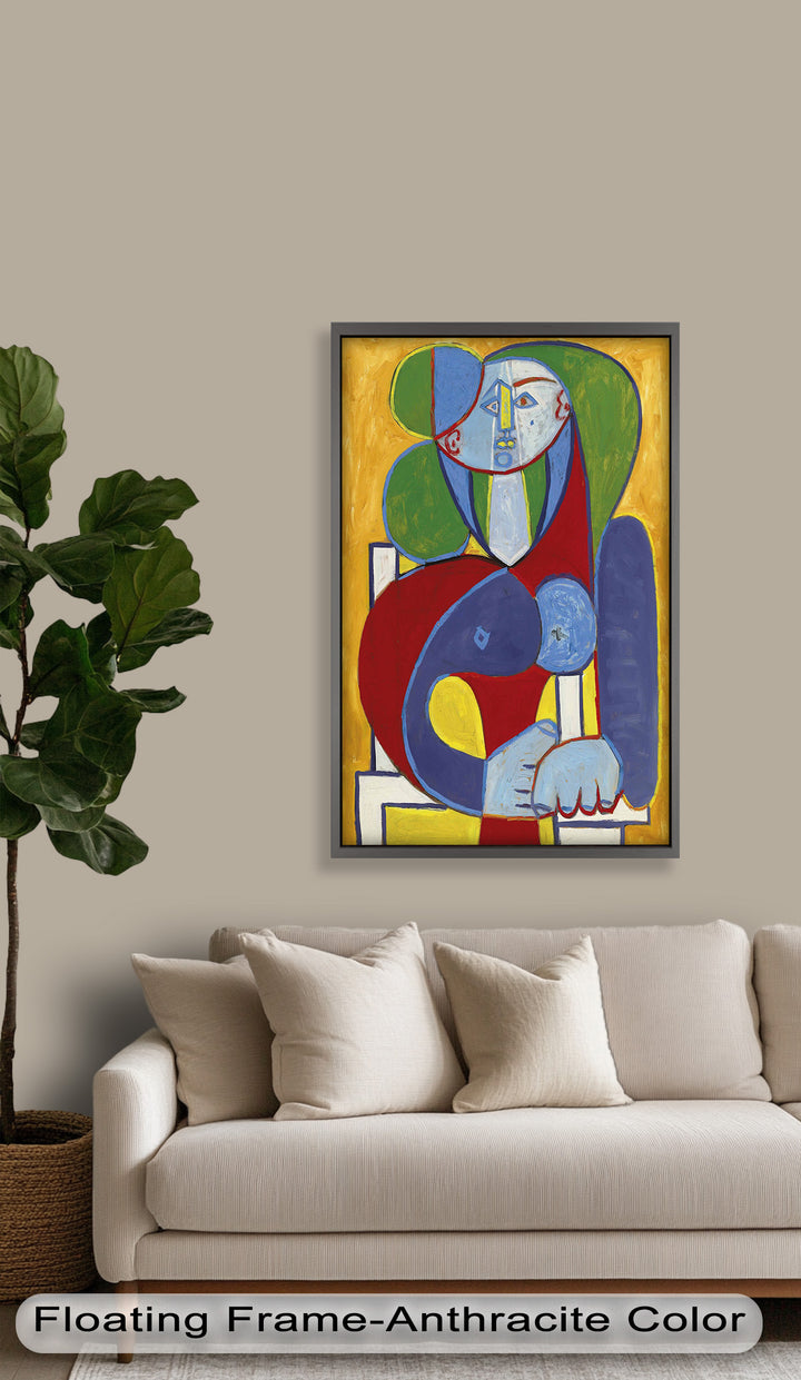 Color Harmony – Abstract Seated Woman Picasso Oil Painting