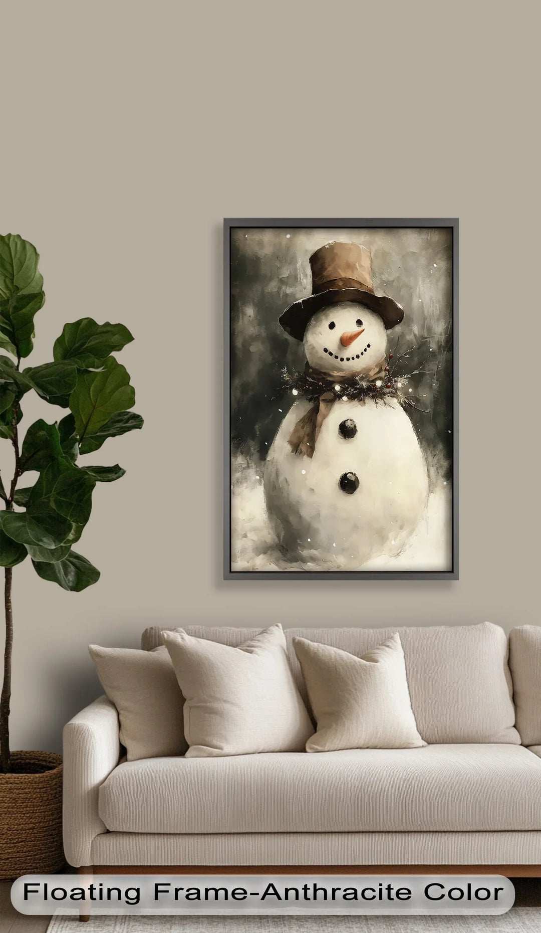 Frosty Cheer – Snowman in Winter Wonderland Oil Painting - MyPhotoStation