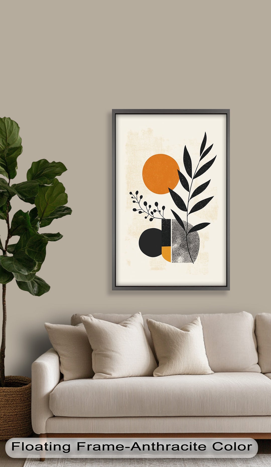 Sonnengeometrie – Modernes botanisches Ölgemälde