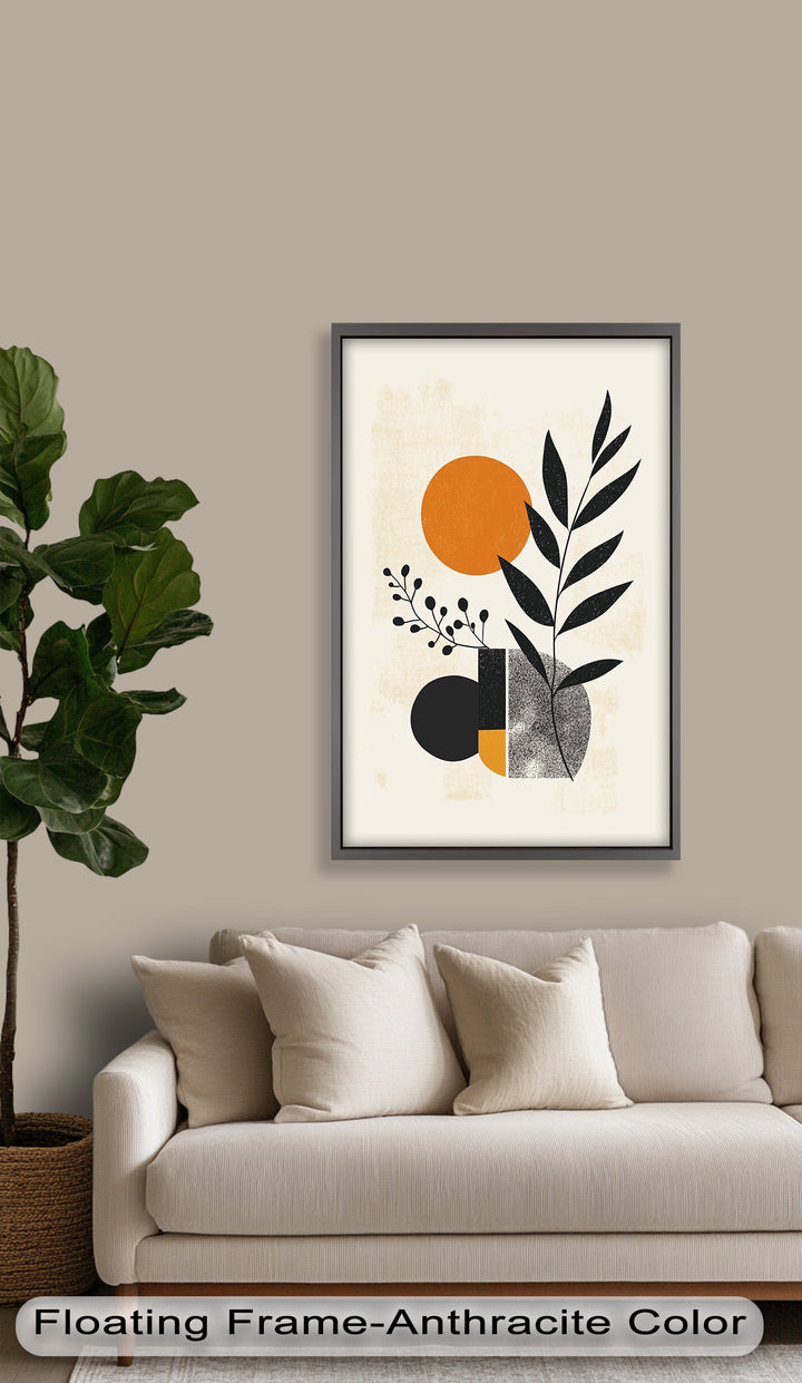 Sonnengeometrie – Modernes botanisches Ölgemälde