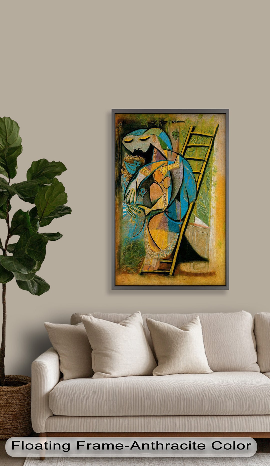 The Nesting Spirit – Cubist Mother and Bird Picasso Oil Painting
