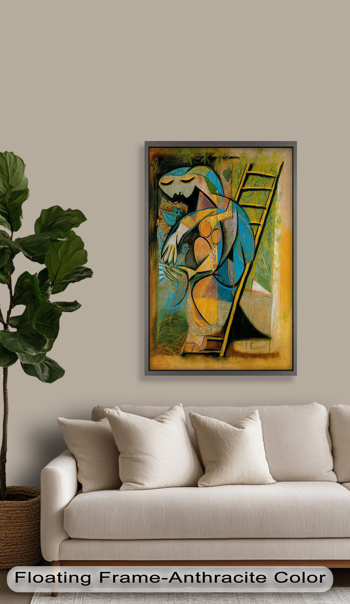The Nesting Spirit – Cubist Mother and Bird Picasso Oil Painting