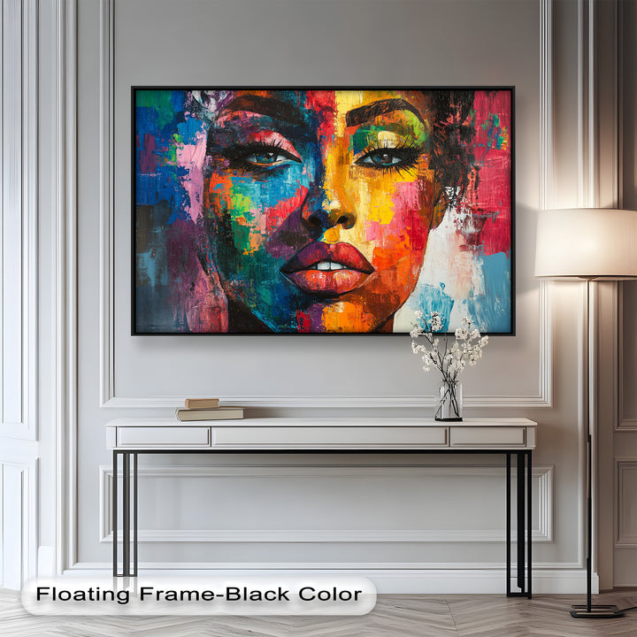 Color Reign – Vibrant Female Portrait Abstract Oil Painting