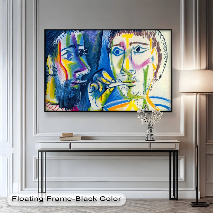 Two Men Smoking by Pablo Picasso – Expressionist Oil Painting