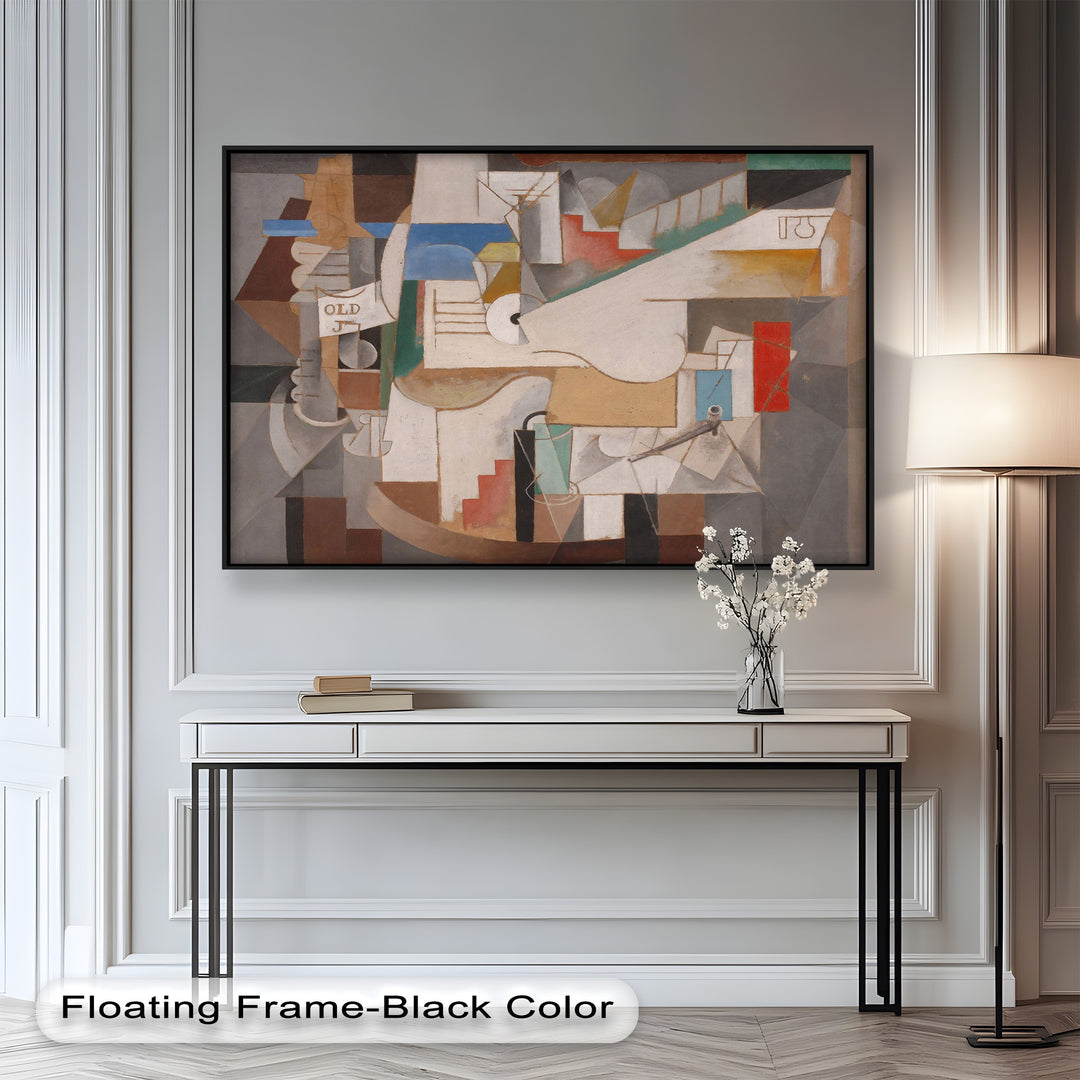 Geometric Forms and Layered Structure – Cubist Oil Painting