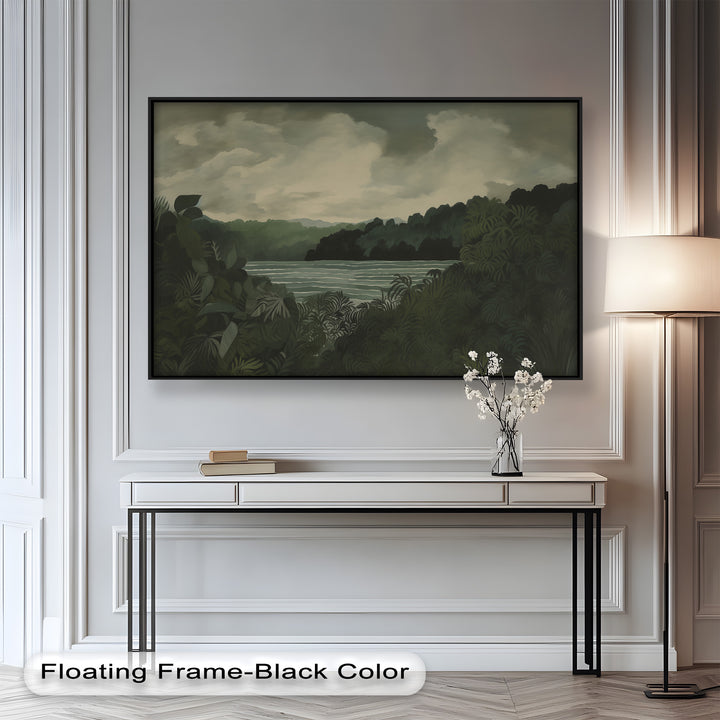 The overcast sky adds drama, making it a striking focal piece for any room.