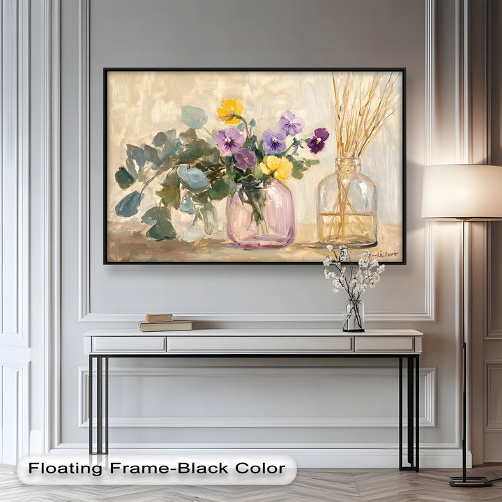 Purple & Yellow Flowers – Botanical Oil Painting