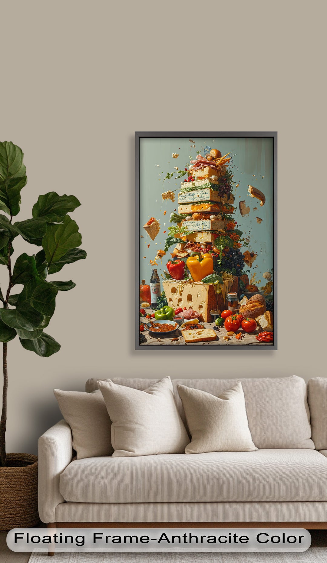 Cheese Tower Symphony – Explosives Gourmet-Fantasy-Food-Gemälde
