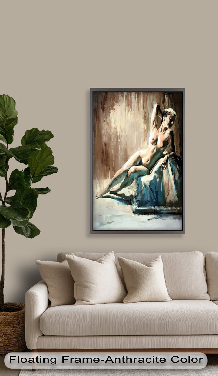 Echoes of Light – Modern Reclining Nude Oil Painting