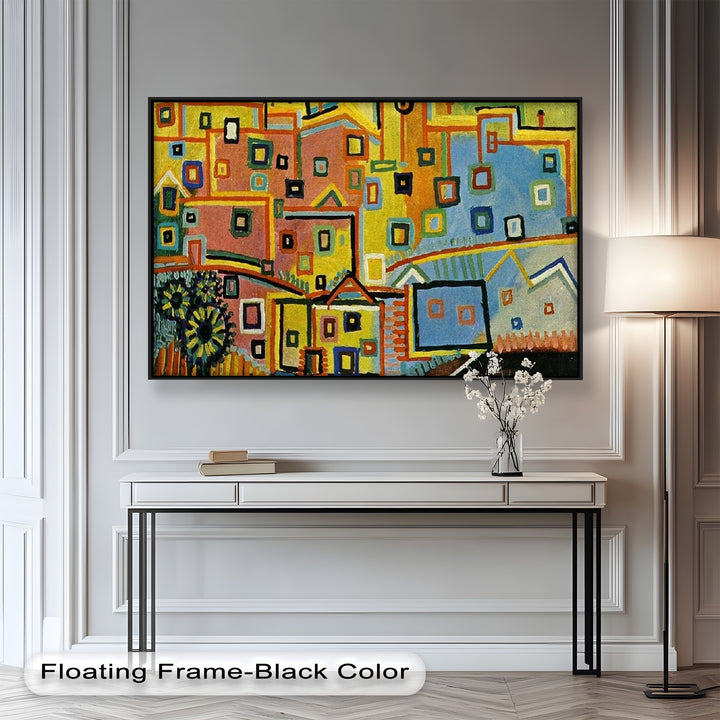 Schloss und Sonne von Paul Klee – Geometrisch-abstraktes Ölgemälde