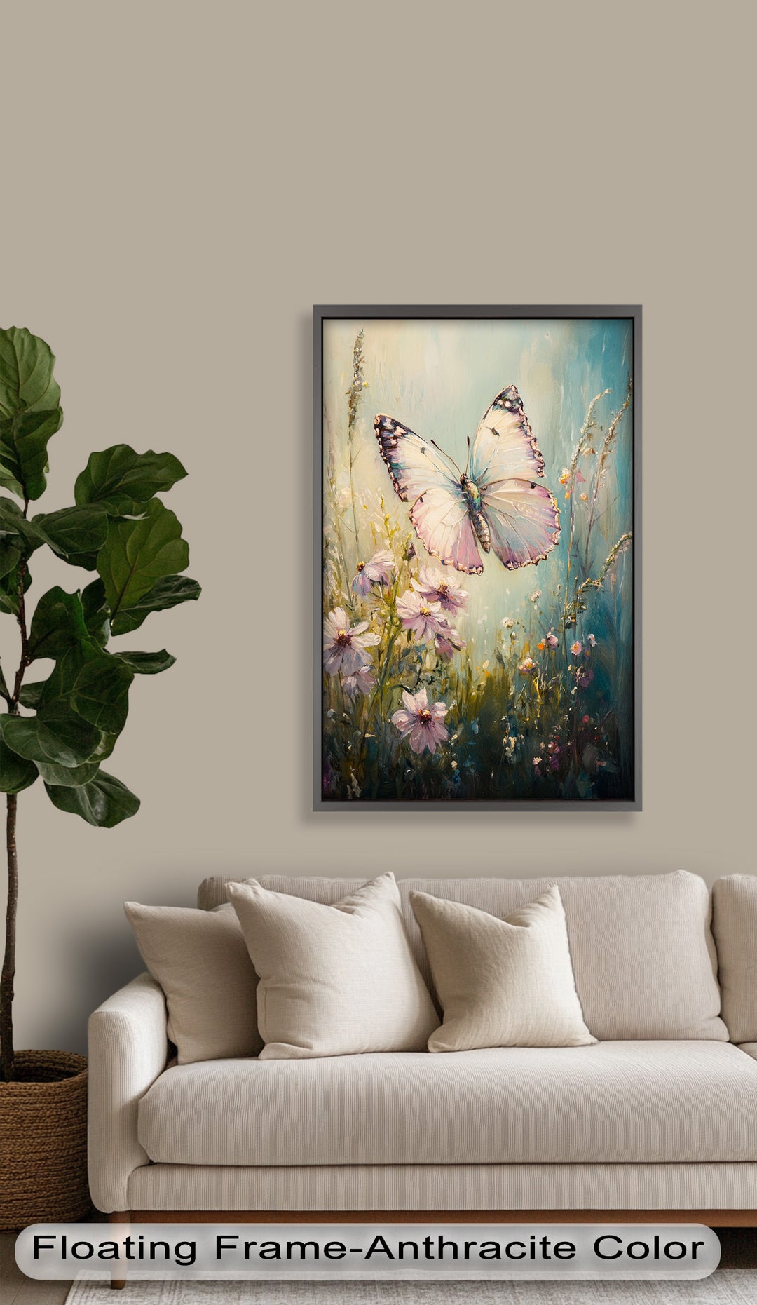 Butterfly Among Wildflowers – Animal Oil Painting