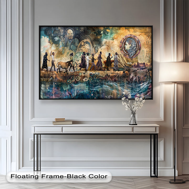 Echoes of Migration – Symbolic Journey Through Time Oil Painting