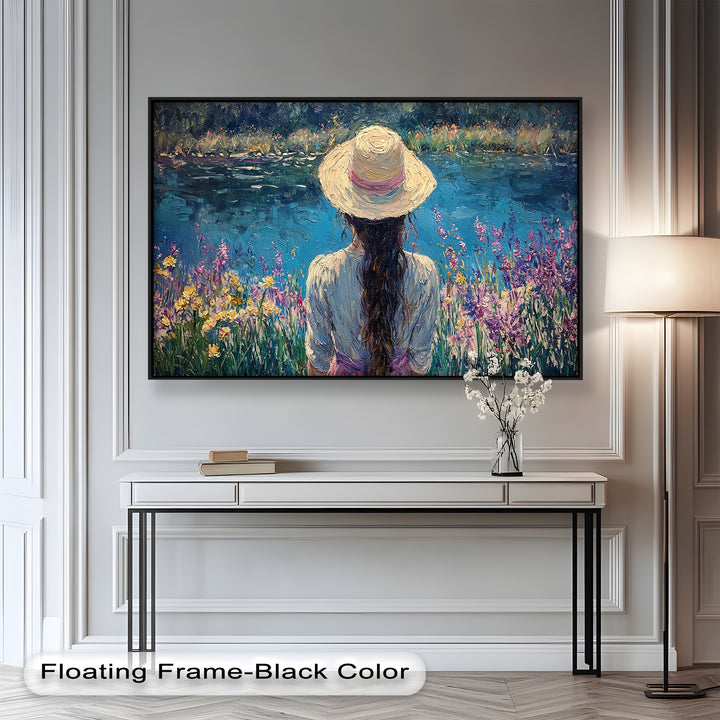 Girl by the Water – Impressionist Oil Painting