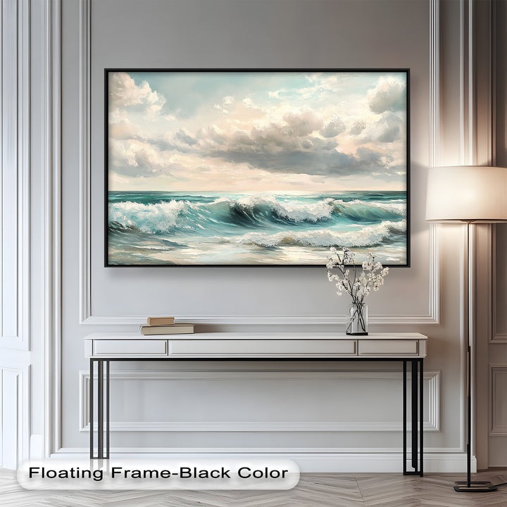 Ideal for coastal or modern interiors, this painting adds a fresh, breezy atmosphere and timeless charm to any space.


