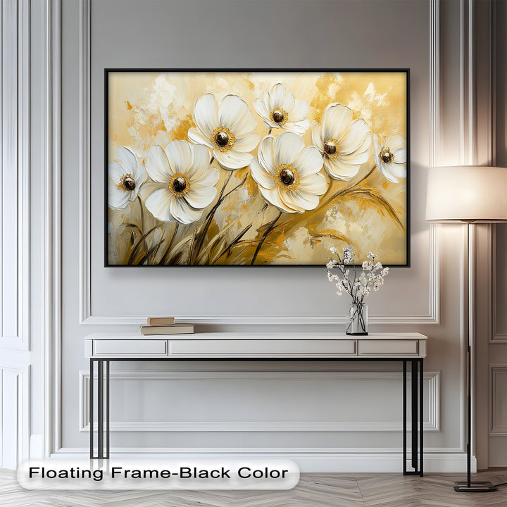 Golden Petals Elegance – Floral Oil Paintings