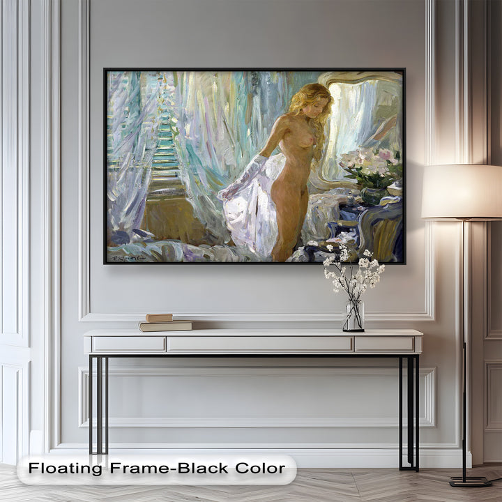 Whispers of Morning Light – Romantic Nude Interior Oil Painting