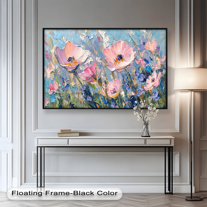 Pink and Violet Wildflower Bloom - Flower Oil Painting