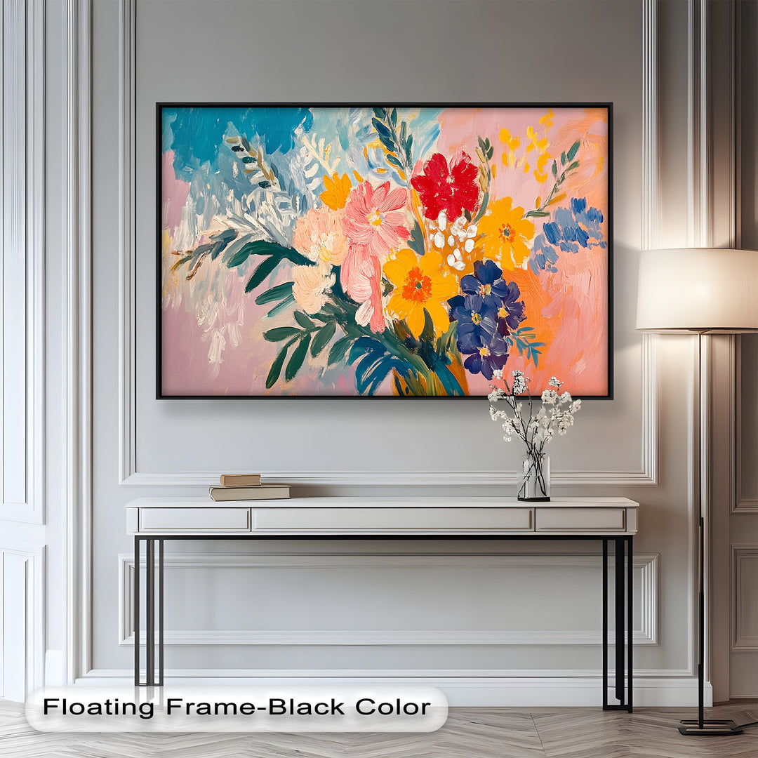 Boho Garden Radiance – Modernes Ölgemälde