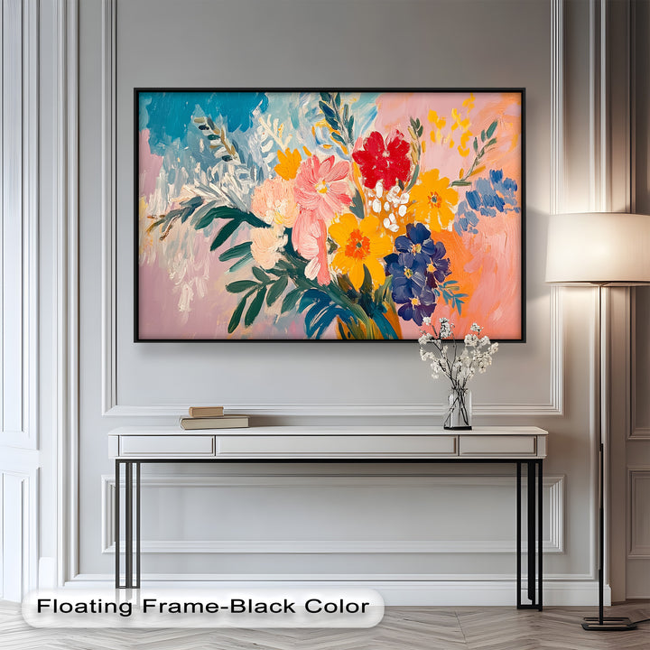 Boho Garden Radiance – Modernes Ölgemälde
