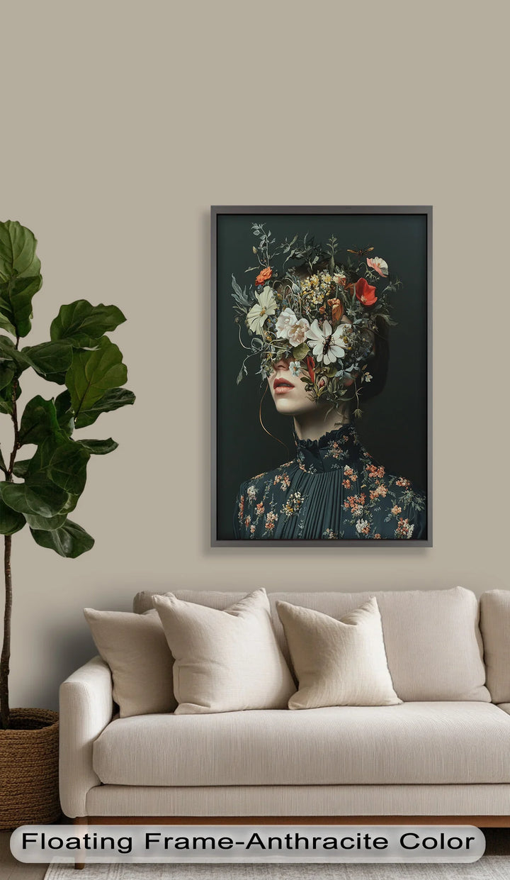 Floral Reverie – Surreal Botanical Portrait Oil Painting - MyPhotoStation