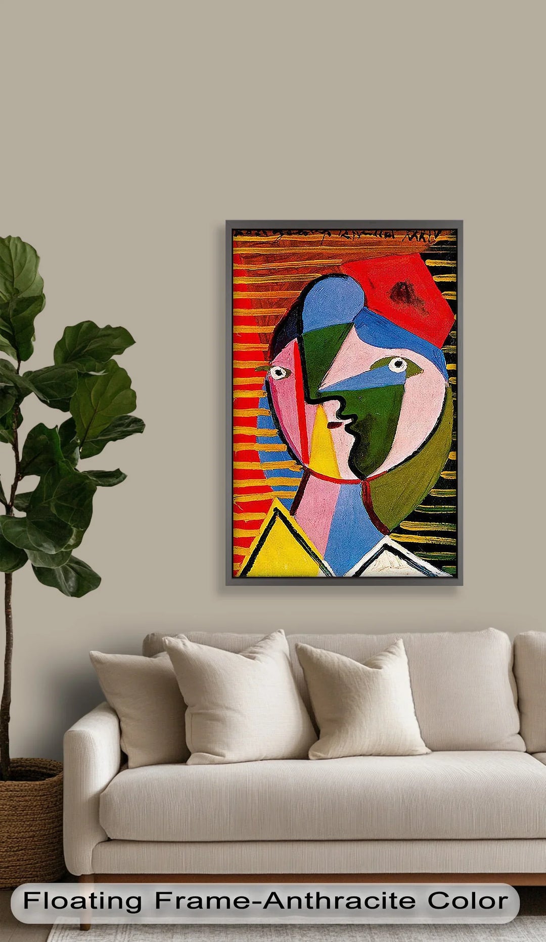 Split Gaze – Colorful Abstract Portrait Picasso Oil Painting - MyPhotoStation