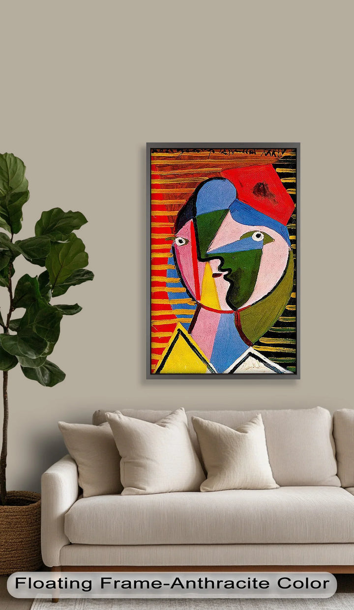 Split Gaze – Colorful Abstract Portrait Picasso Oil Painting - MyPhotoStation