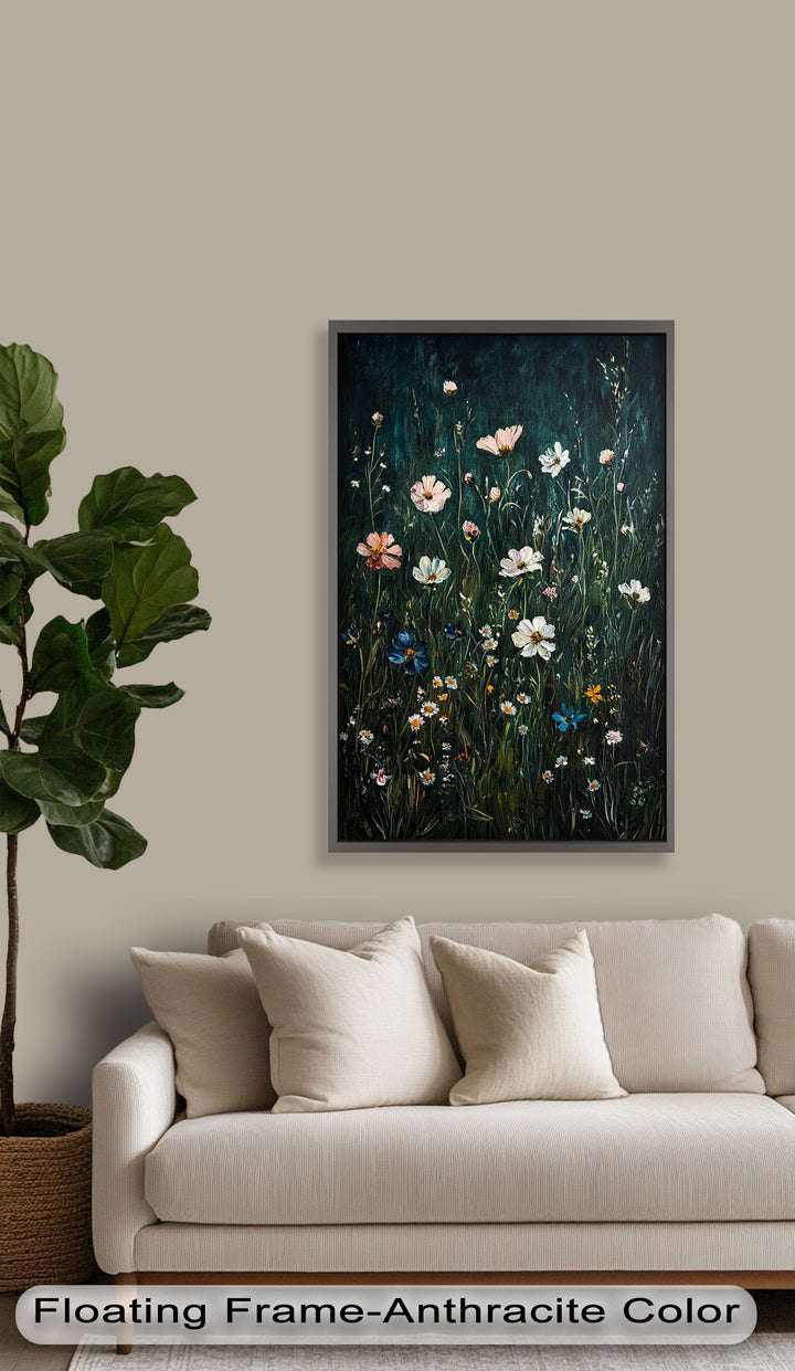 Wildblumen in der Abenddämmerung - Hudson River Ölgemälde