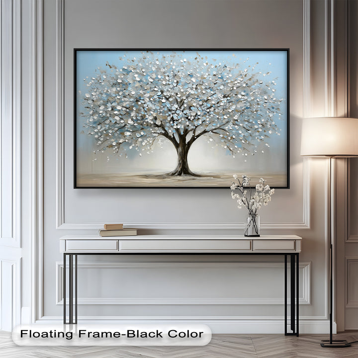 Snowflower Tree – Modern Framed Oil Painting