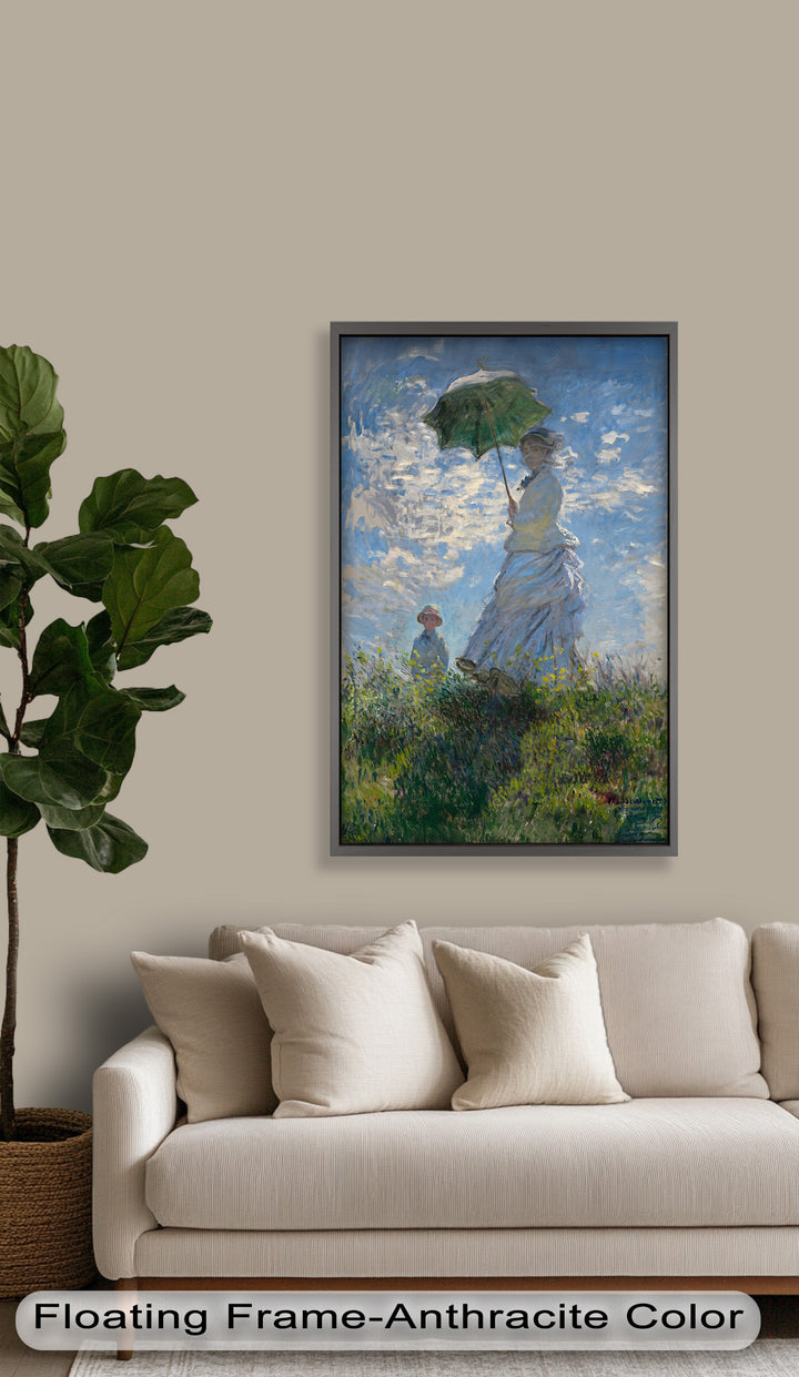 Spaziergang im Wind – Gartenspaziergang Historisches Ölgemälde