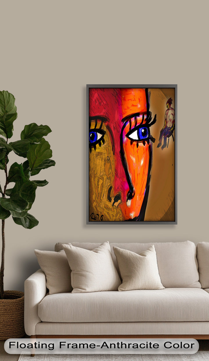 Vivid Gaze – Abstract Expressionist Portrait Oil Painting