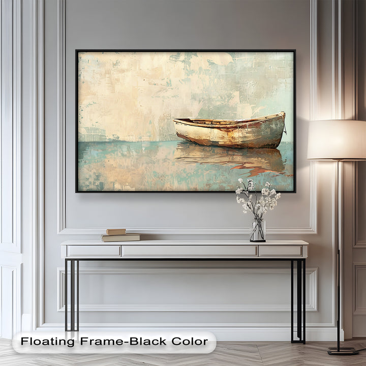 Old Wood Boat – Framed Oil Painting