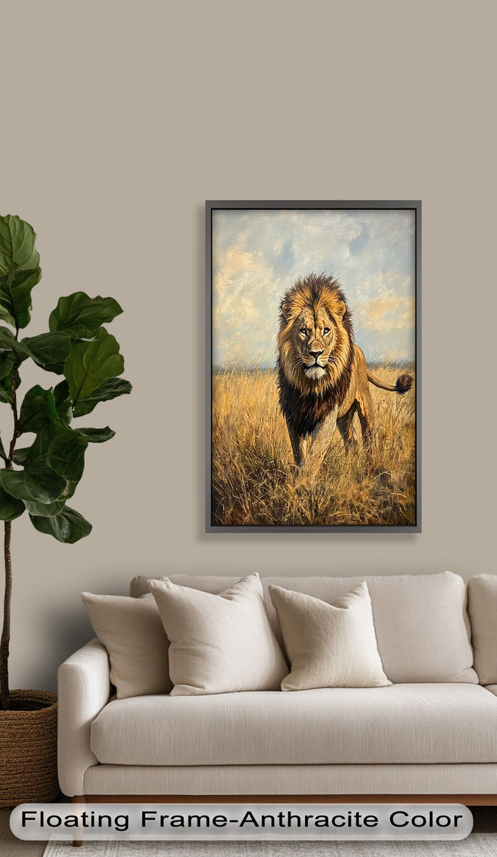 King of the Savannah – Animal Oil Painting