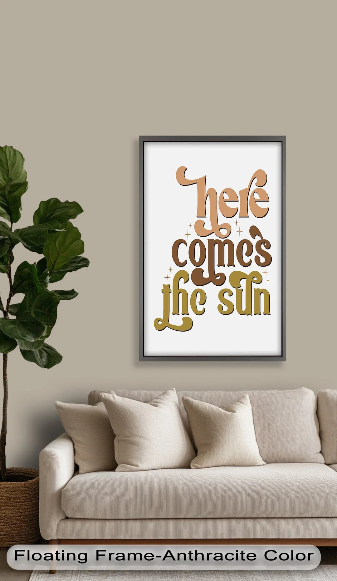 Vintage-Inspired Oil Painting – Positive Quote Wall Decor with Earthy Tones
