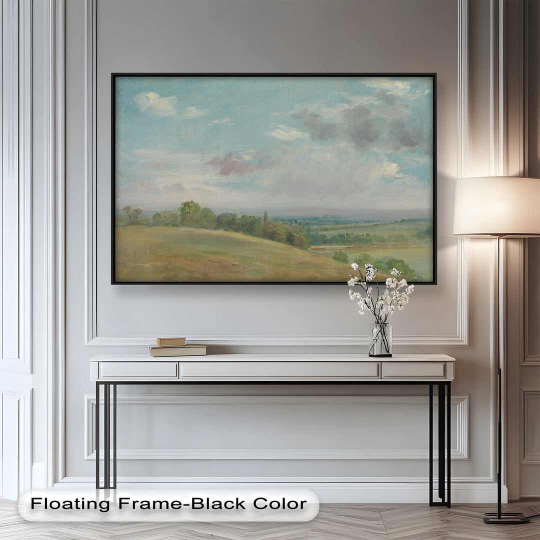 Vintage Landscape Framed Art – Rolling Hills Oil Painting