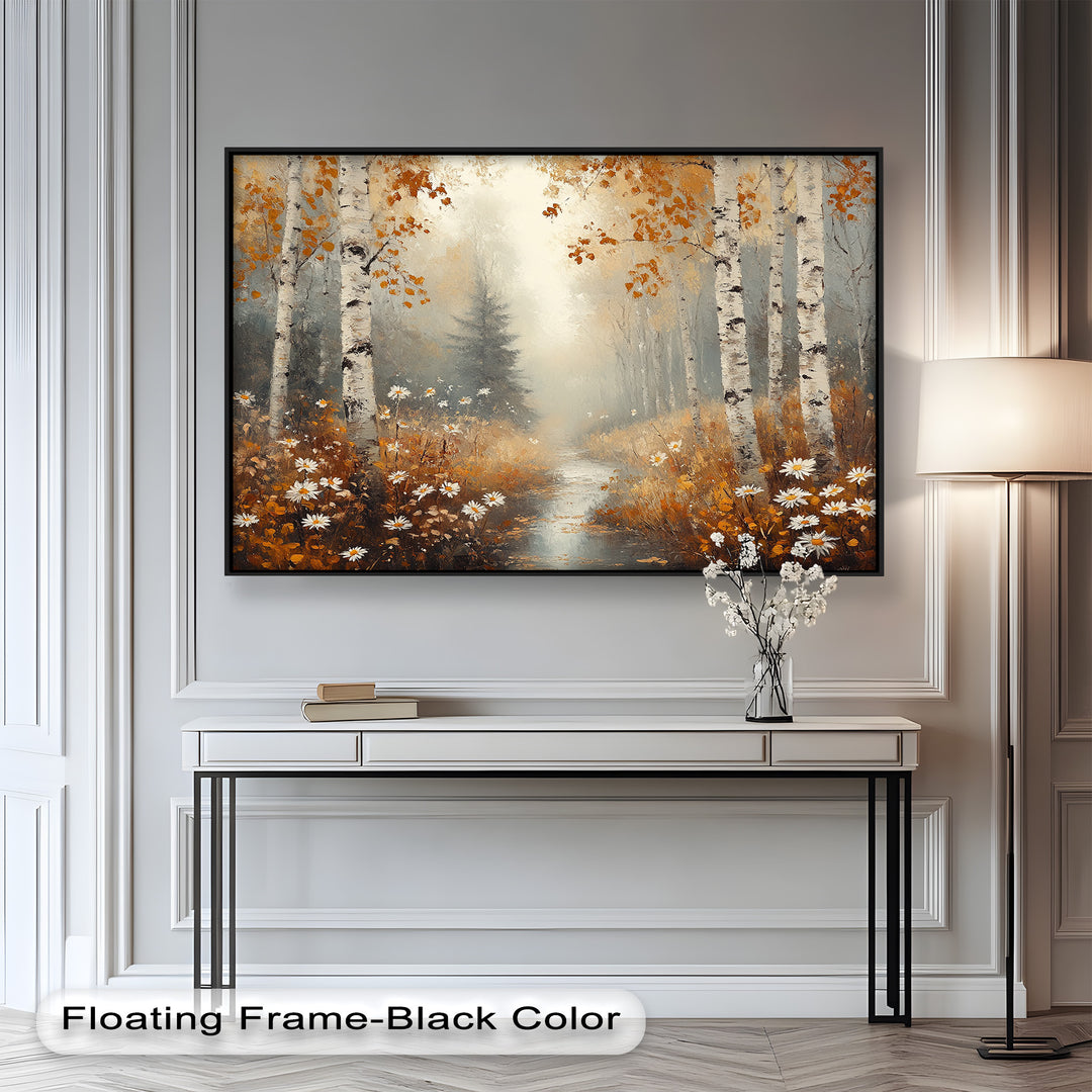 Golden Fall Leaves – Serene Autumn Oil Painting