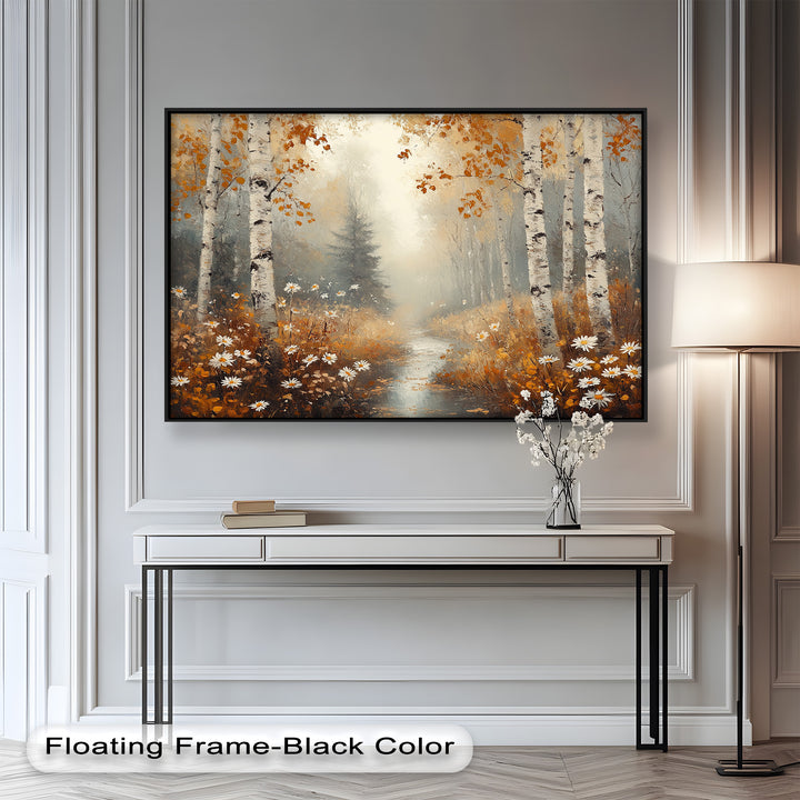 Golden Fall Leaves – Serene Autumn Oil Painting