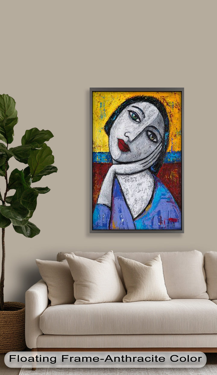 Quiet Reflection – Textured Modern Portrait Picasso Oil Painting