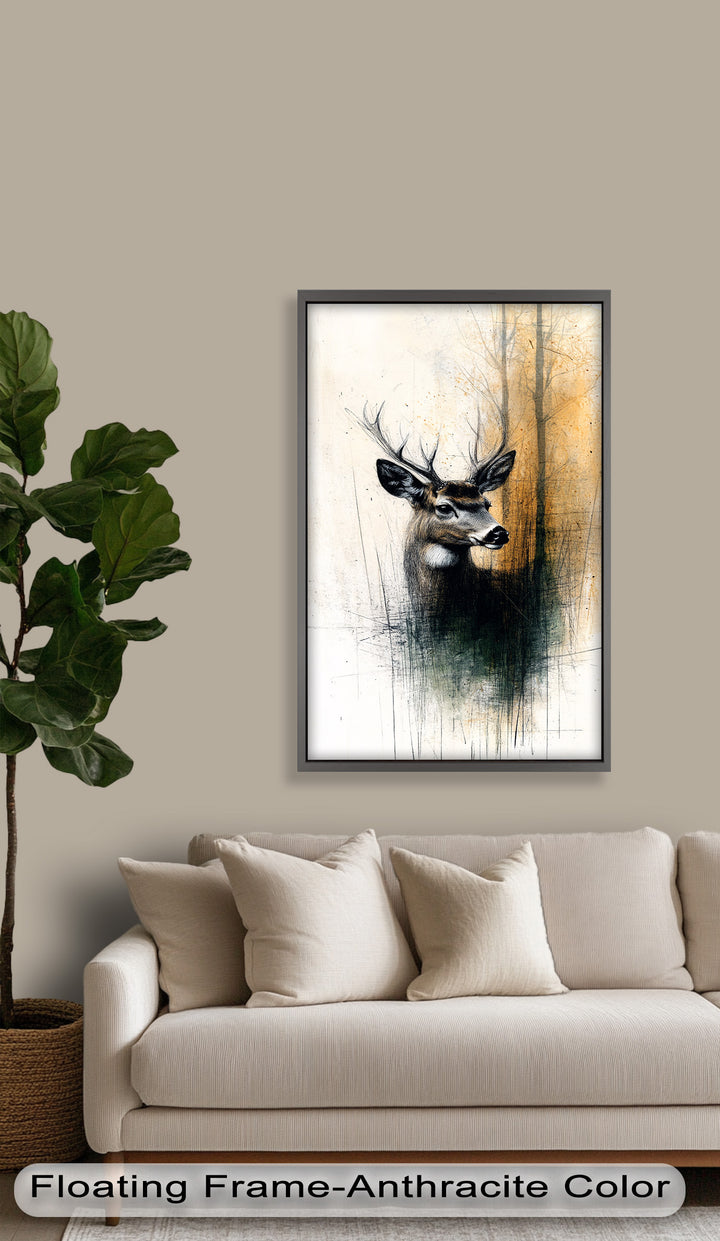 Majestic Deer Portrait - Animal Oil Painting