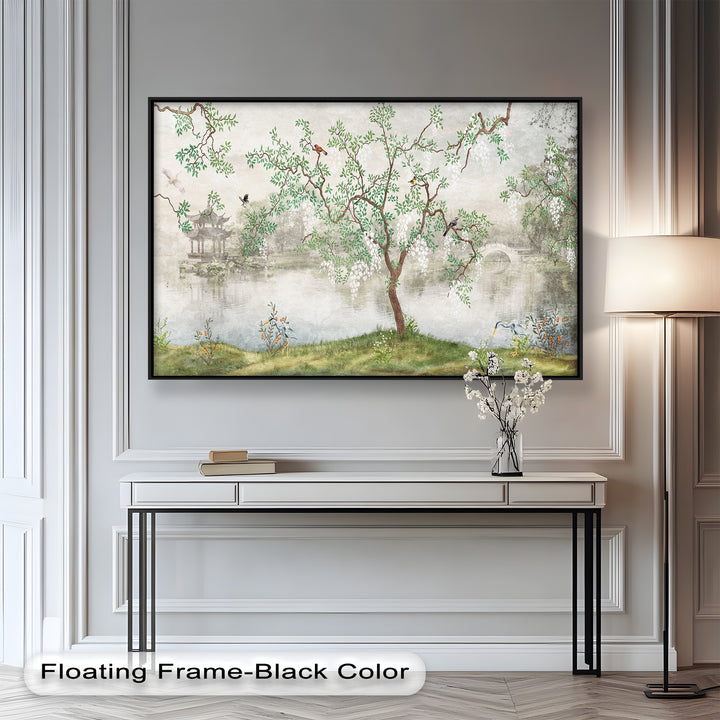 Chinoiserie-Baum – Elegantes orientalisches Ölgemälde
