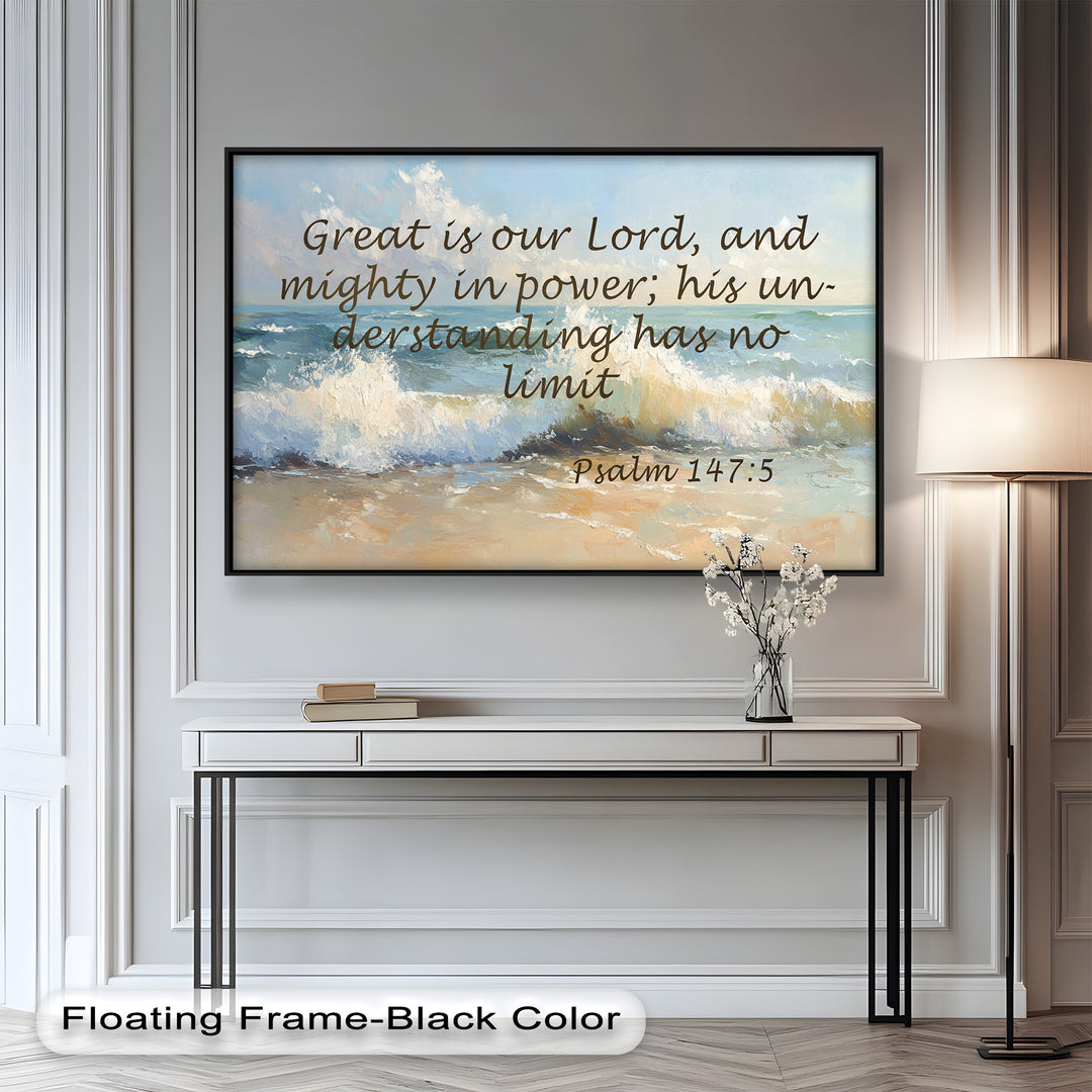 Psalm 147:5 – God's Power and Wisdom Bible Verse Oil Painting