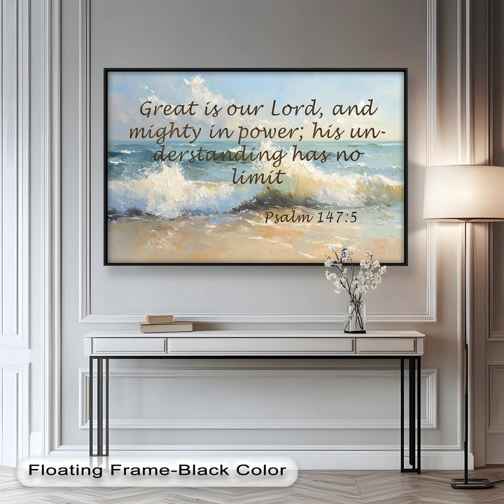 Psalm 147:5 – God's Power and Wisdom Bible Verse Oil Painting