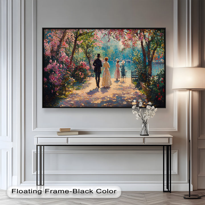 Springtime Promenade – Romantic Garden Path Impressionist Oil Painting