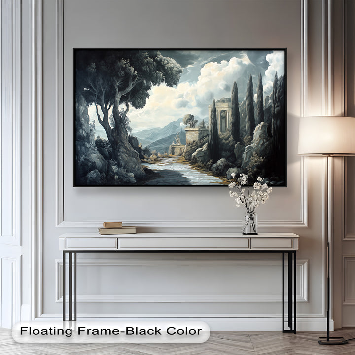 Ancient Pathway to the Temple – Dramatic Classical Landscape Oil Painting