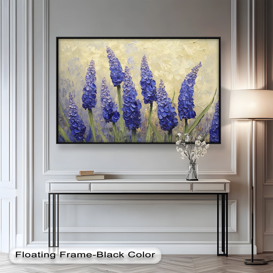 Lavender Spires in Bloom – Purple Blossom Flower Oil Painting