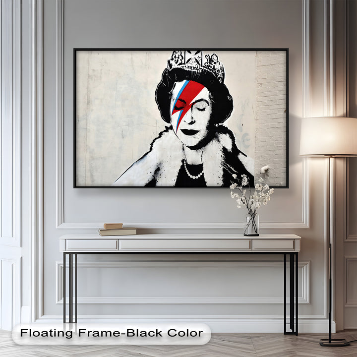 Royal Rebellion – Queen with Bowie Bolt Banksy Oil Painting