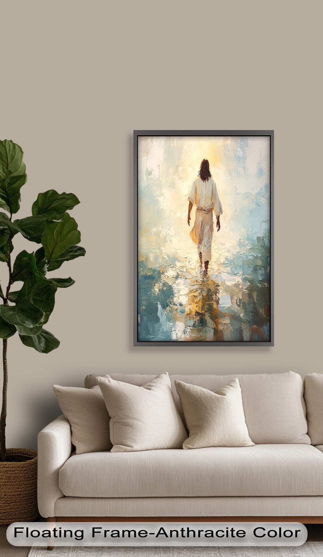 Er geht auf dem Wasser – Inspirierendes Jesus-Ölgemälde