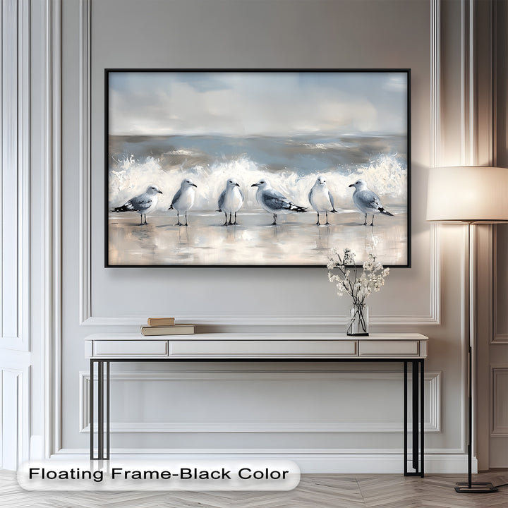 Seagulls and Surf – Bird Oil Painting