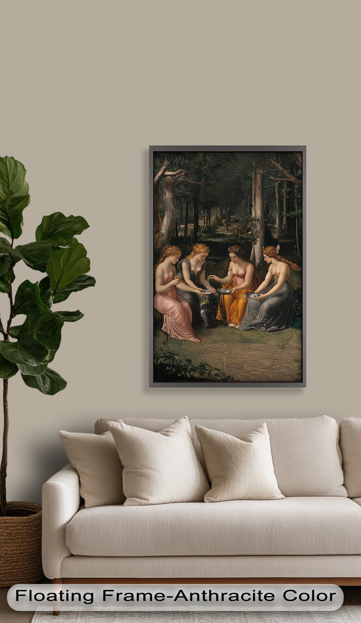 Forest Nymphs at the Spring – Mythical Gathering Oil Painting